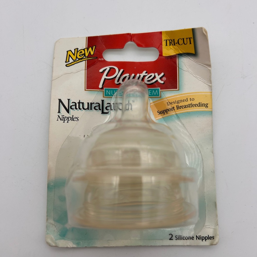 Playtex NaturalLatch Silicone Nipples Tri-Cut 2 Pack Nurser System Vintage 2003